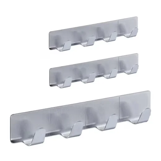 Relaxdays Hakenleiste selbstklebend, 6er Pack, ohne Bohren