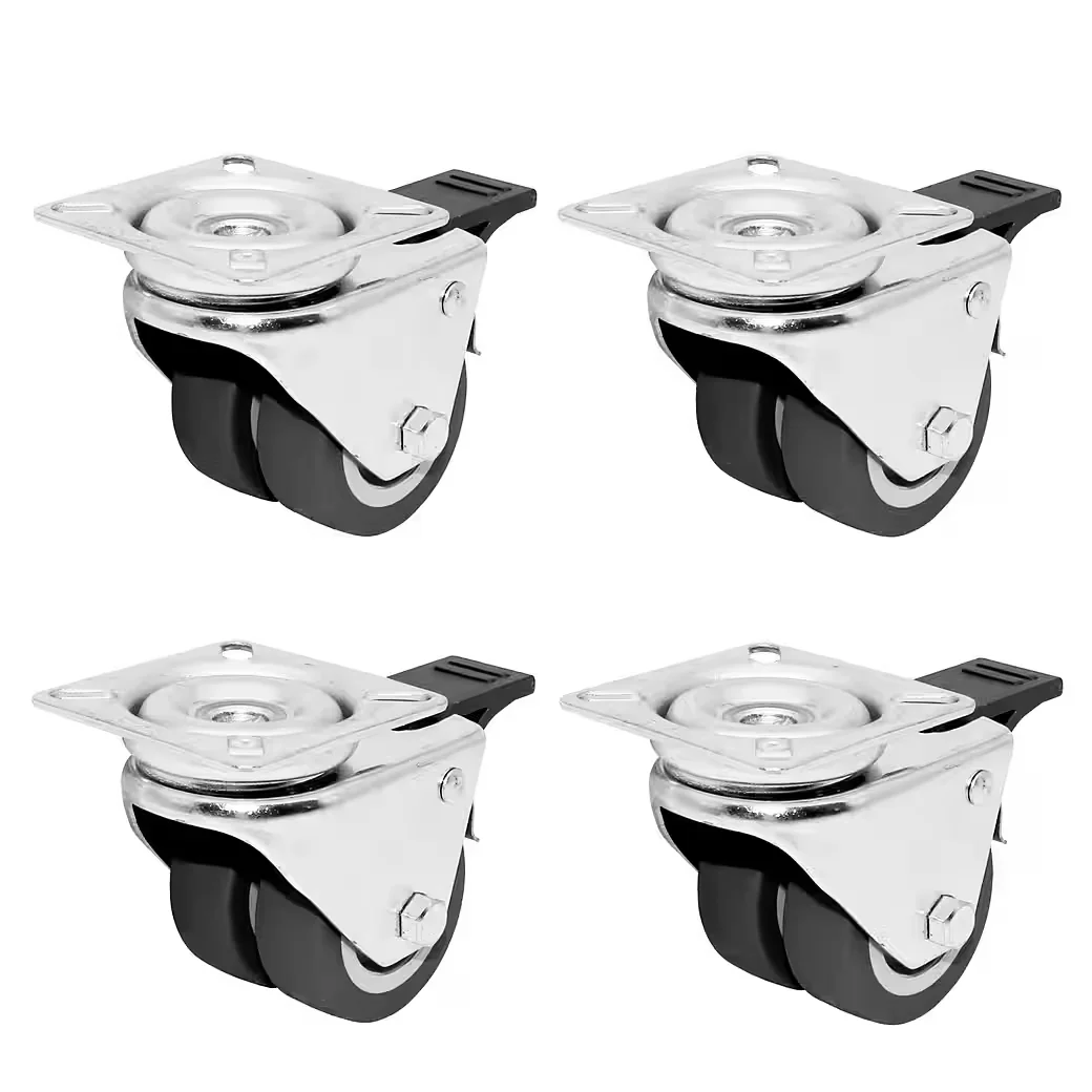 Intergrill Möbelrollen 4 Stück 360° lenkbar mit Fußbremse