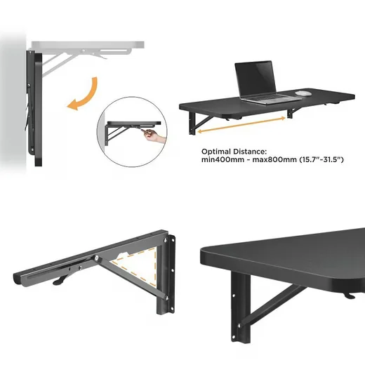 MACLEAN MC-876 2x klappbare Wandhalterung Regalträger bis 50 kg