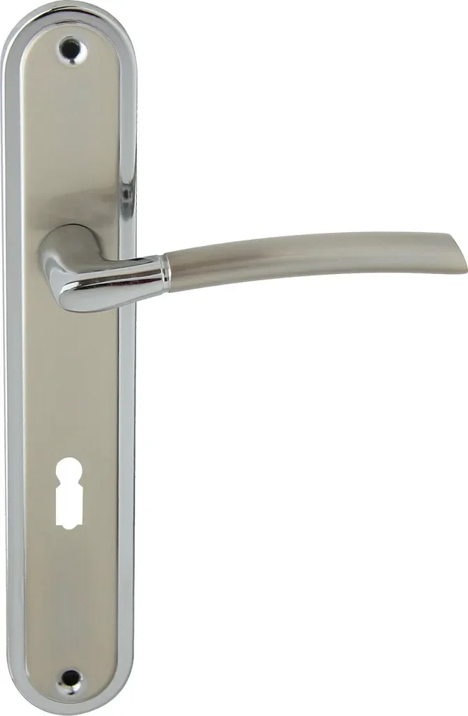 DOMINO PRESTO Drückergarnitur BB 72 Langschild Alu Chrom/Nickel