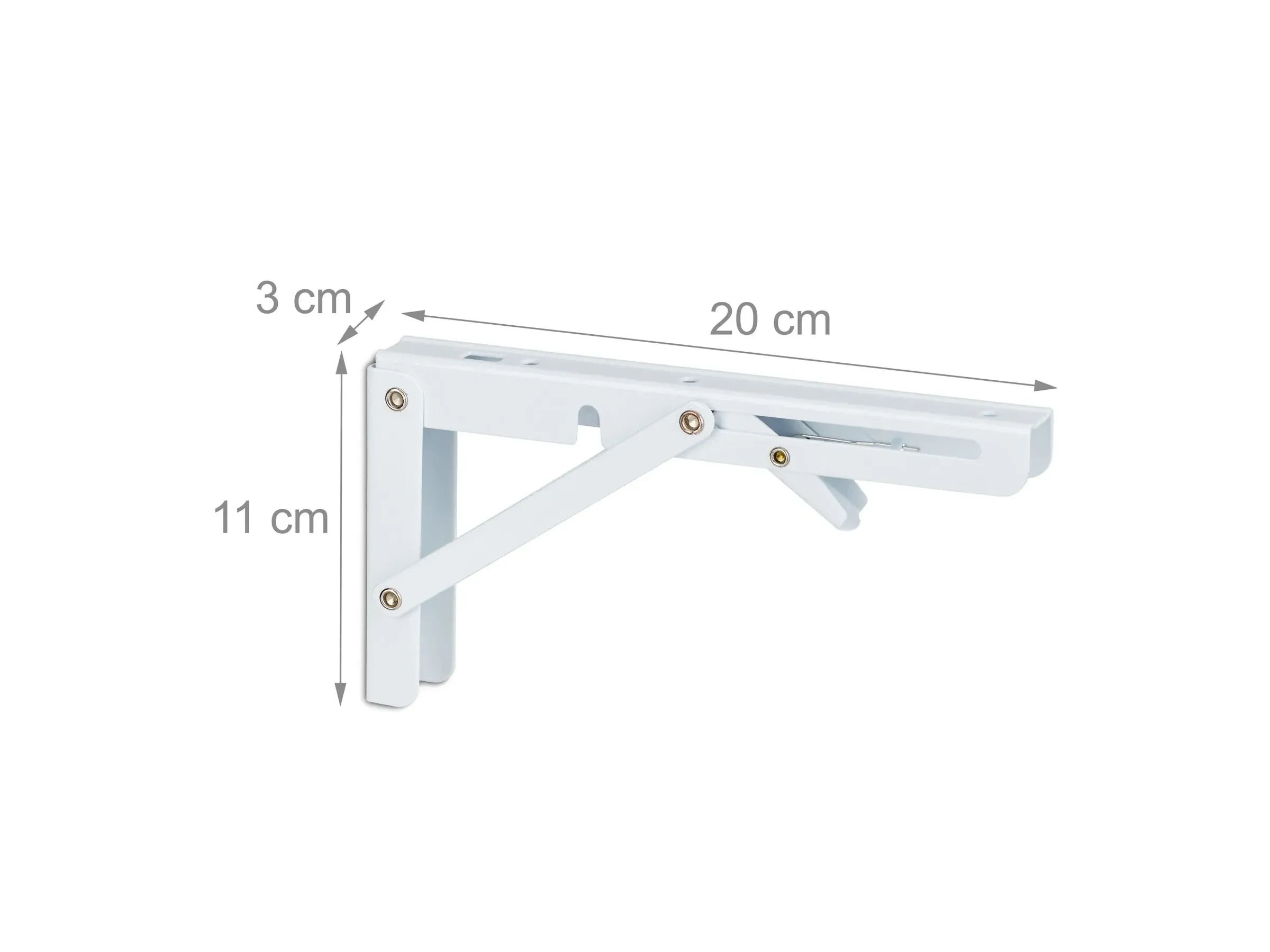 Relaxdays Regalträger klappbar Stahl weiß 4er Set 20 x 11 x 3 cm