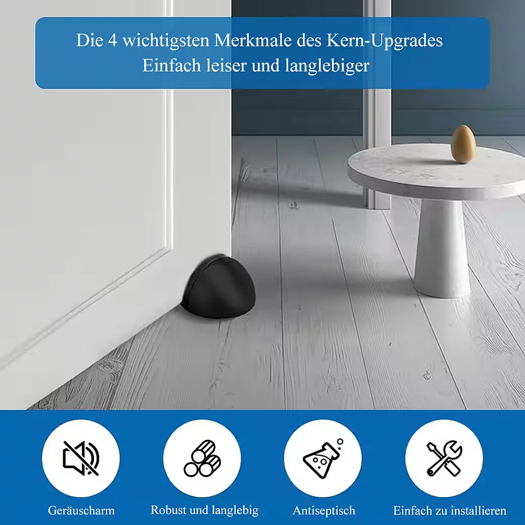 AFKSMILE Türstopper 4 Stück selbstklebend Boden oval Edelstahl