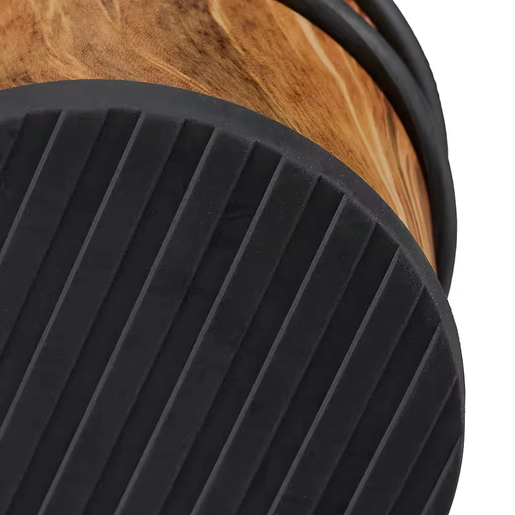 Relaxdays Türstopper 2er Set Holzoptik dunkelbraun