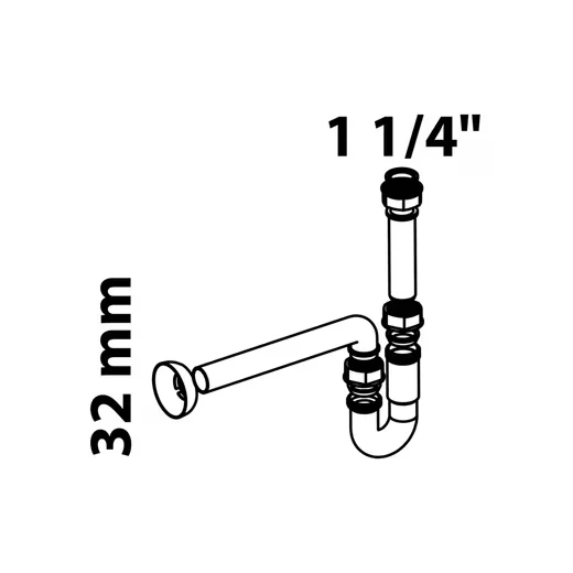 Kirchhoff ECO-SAVE Siphon Röhrensiphon grau 1 1/4 Zoll 32 mm