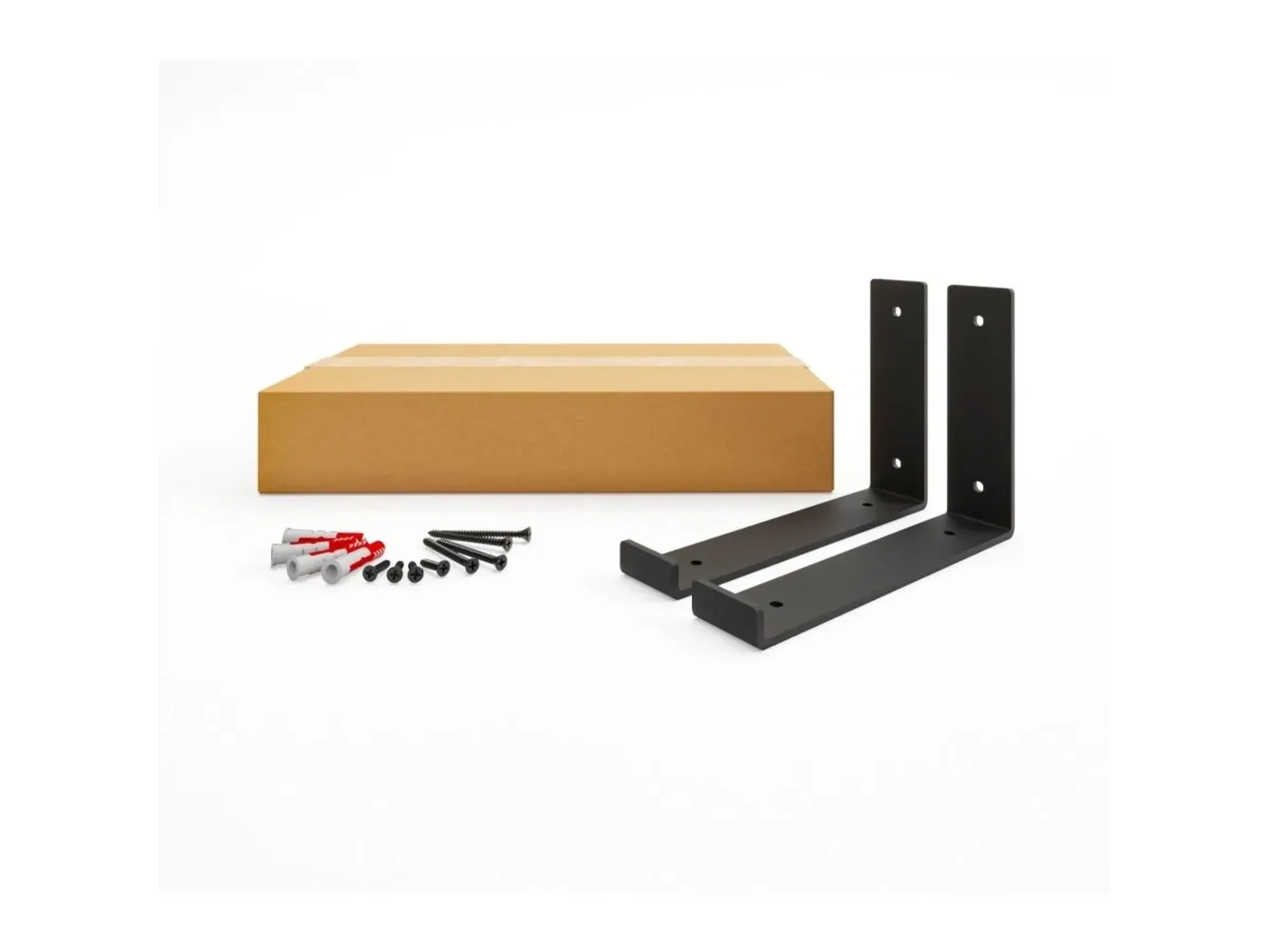 HEVVA Regalhalterung RIEDBERG 30 cm 2er Set Schwarz Metall
