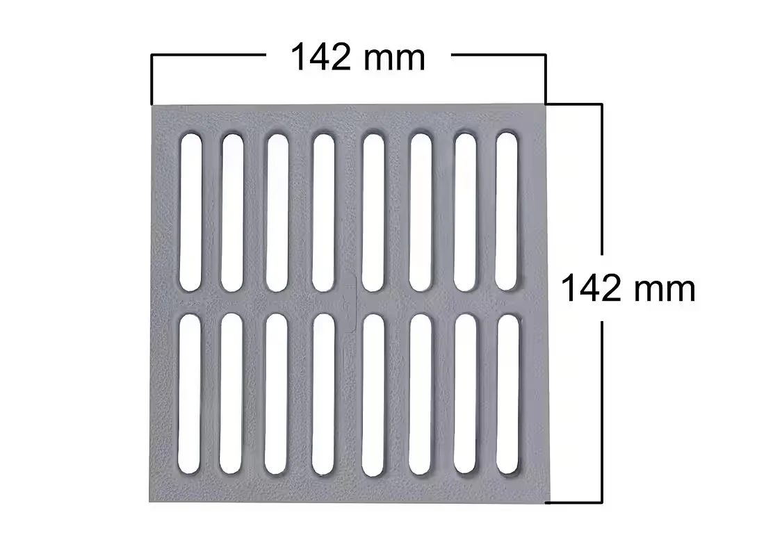RUG Haus- und Hofablauf Kunststoffrost 142x142 mm