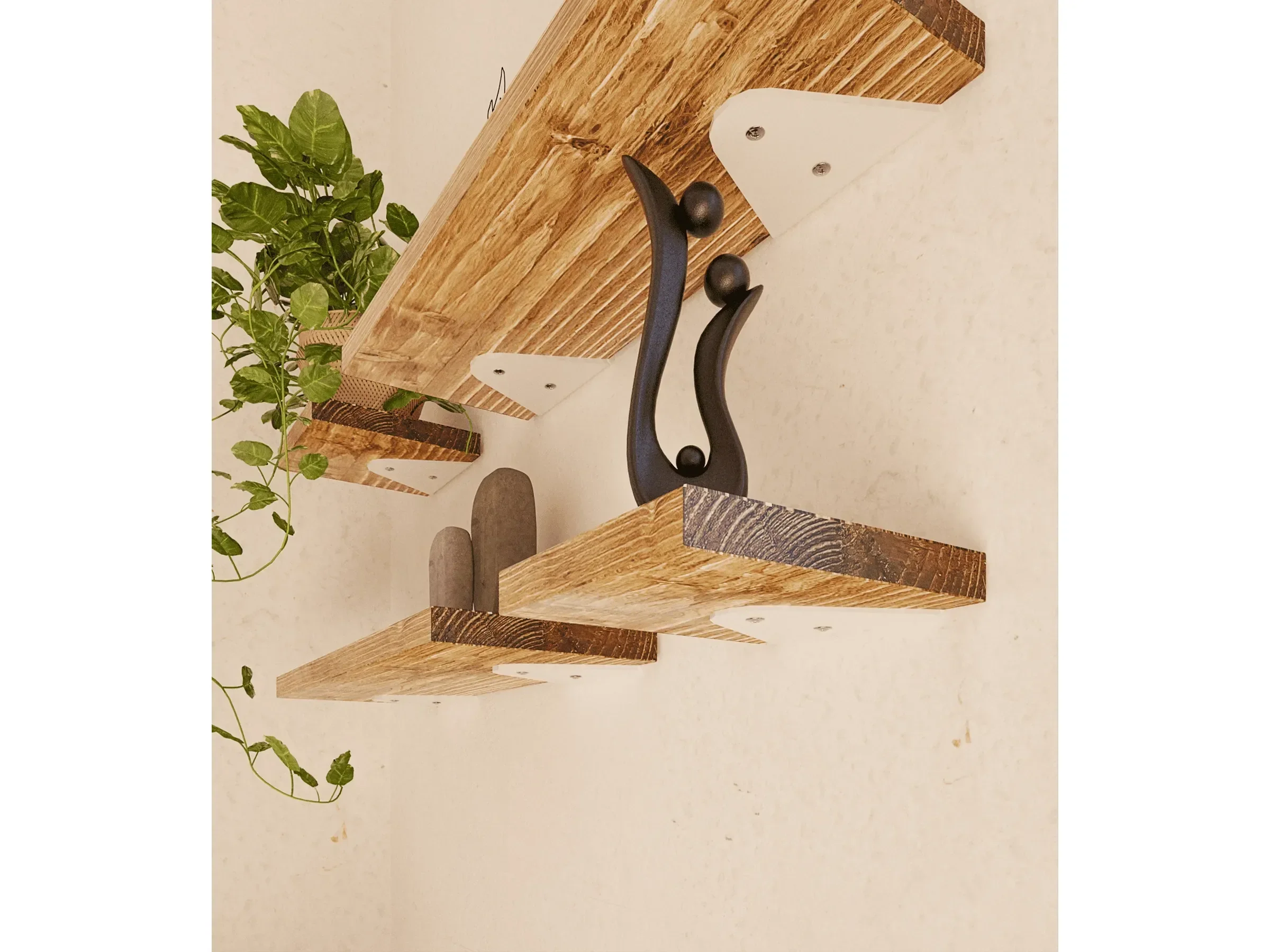 HEVVA Regalhalter STOLBERG 17 cm Tiefe, 2er Set, Weiß