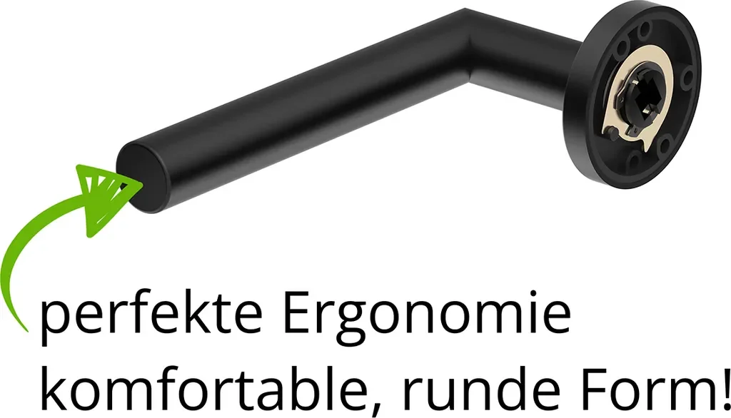 Ergo Line Türbeschlag UNO L Form Schwarz für Zimmertüren