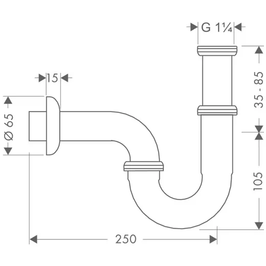 Viega Röhrensiphon 1 1/4 x 32 mm Modell 5611 K