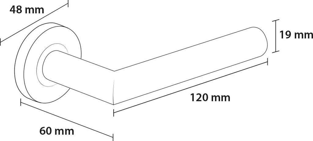 Ergo Line Türbeschlag UNO L Form Schwarz für Zimmertüren