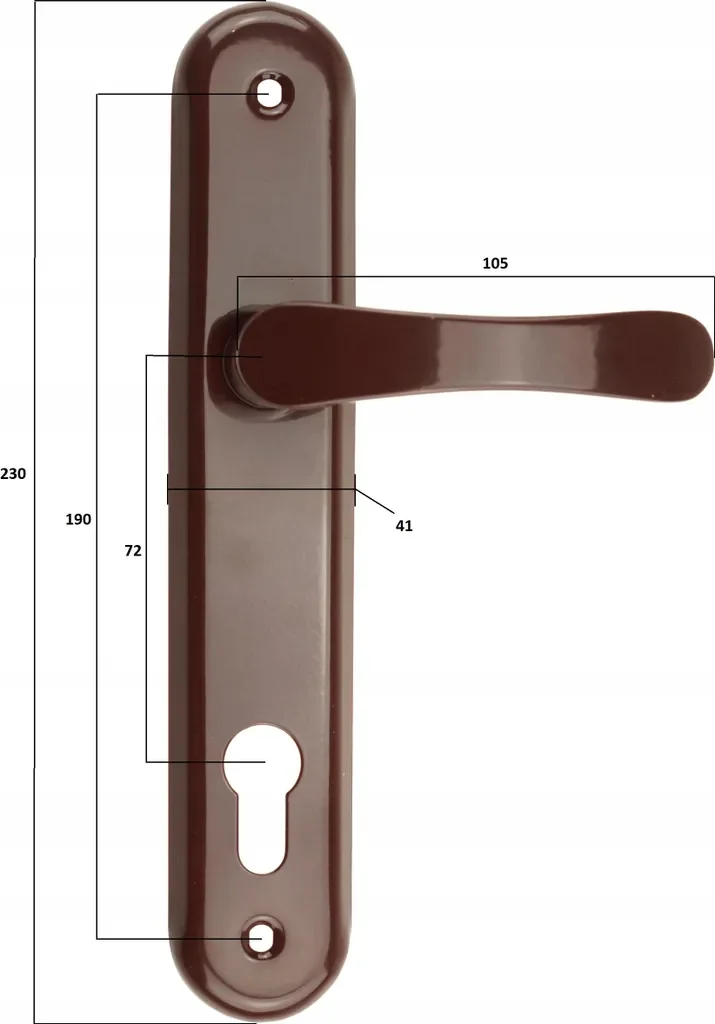 FEINZ Türdrücker Türbeschlag Modell 72 Braun Bisquit